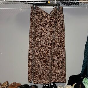 Lands’ End Leopard Midi Skirt
